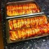 En av veckans lunch Bacon rullade köttfärs limpa fylld med Greve ost.