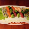 En vanlig sushi-tallrik