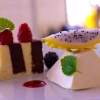 Vit- & Mörk chokladterrine med Williampäronglass