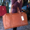 Cognacsfärgad weekendbag i skinn!
