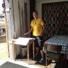 Kickan Johansson i campingreceptionen i Hamncafét.