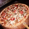 Kebab/Bolognese/Oxfilé familjepizza.