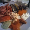 King Crab, räkor, ostron och lax.