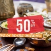 50% rabatt på ALLA varmrätter när du äter i vår restaurangen. Erbjudandet gäller hur många gånger som helst! 
Boka bord på direkten: 060-174300