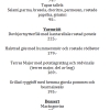 A la carte meny våren 2014.
