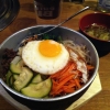 En god Bibimbap och lite misosoppa till förrätt.