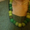 Halsband av tovat ull.