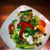 Dagens kycklingsallad med bluecheese dressing valnötter kom in & testa :):)