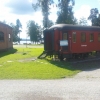 Utsikt mot Siljansbadet och Lokstallet från kupéer