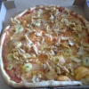 Pizza med kyckling   banan.