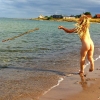 Bild från Ljugarns strand av @emmetandersson - Färdigbadat för den här gången. Vi drar hem nu, vissa av oss blondare än då vi kom.