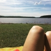 Bild av @annikatheo - Första stranddagen. Äntligen.