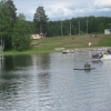 Skotertävling på fjällsjöälven, backe badplats