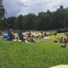 Bild från Hökarängsbadet av @internettan - Skyndbad innan åskan hinner ikapp!