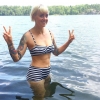 Bild från Flatenbadet av @theclarmags - First outdoor swimming of this year, FINALLY! Latest premier swim ever for me.