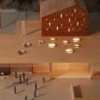 Amhults kyrka. Detta är en arkitektmodell på den kyrka som ska börja byggas under 2013.