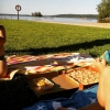 Bild från Örlen Badet av @hannalannemyr - Pizza och en eftermiddag på stranden!  Trodde inte det skulle bli några sådana dagar i år!
