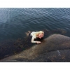 Bild från Ganletbadet av @louiseah - När morsan ramlar i med kläderna på och man själv ska leka hjälte. Swim of shame med uppskrapad rumpa för hela badbefolkningen. #påkläddsäl #vitvå ...✌