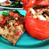 Fylld vegetarisk paprika till nya menyn 