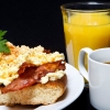 En av våra berömmda frukostar, en hit av många byggarbetare, scrambled eggs!