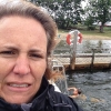 Bild från Gyllebosjön av @catrinlanden - Iskallt och storm på land, men jätteskönt i vattnet enligt Sixten. Erik kör vilse i triathlonskogarna.