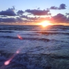 Solnedgång från Havsbadsstranden en kväll i April