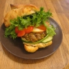 Vegeburger  (Levain fralla, vegetarian patty, cucumber, tomato, paprika, apple, rukula, oregano, lettuce, olive oil)