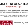 Huset sjunker!! Inte så dramatiskt snabbt, men Familjebostäder vill in i vår lokal för att gräva och påla lite. Tydligen står hela Göteborg på lera.. Ni får helt enkelt klara er utan oss 18 maj - 1 juli. We'll be back.