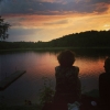 Bild från Härlanda tjärn av @sjostranden - Kvällsdopp