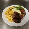 OXFILE med pommes, rödvinsås, beasås, grillad tomat & sparris :-)