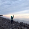 Bild från Stranden Höganäs av @charliebird888 - Exploring on the beach with the little guy.
#sunset #solnedgång #strandenhöganäs #höganäs #kullabygden