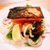 Dagens lunch, halstrad gravad lax med fänkålsallad och rödlökstuvad färskpotatis. Välkomna!