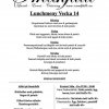 Lunchmeny Vecka 14 (Lunch från 10.30 till 14.00)

Måndag
Ostgratinerad falukorv med mos & gurkmajonäs Ugnsbakat lax med örtcréme & kokt potatis

Tisdag
Fläsk med raggmunk, löksås, bruna bönor & potatis 
Kokt torsk med äggsås & kokt potatis

Onsdag
Parmesa
