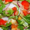 Every meal gets only tastier with sliced tomatoes, spinach and sweet purple onion :)
