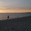 Solen går ned på Lomma-stranden 