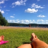 Bild från Lyssnaängen Badplats av @elpelin - Det är ett år kvar till nästa sommar, då är det bara att bita ihop och låtsas att det är jätteskönt 