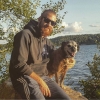 Bild från Kaananbadet av @p_borge - Posing with mah dawg! #dog #dogsofinstagram #rescuedog #borderterrier #boxer #mixedbreed #hundarutanhem #kaananbadet #lake #swedishsummer