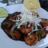 Wokat med ris rätt nummer 3 ´Wokad chili´ med Scampi