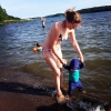 Bild från Maltesholmsbadet av @wixzan - Premiärbad för Leo ute i sjö idag :D han ville aldrig gå därifrån 