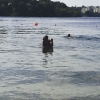 Bild från Smedsuddsbadet av @nathalievesterlund - Jag å Millie badade i Rålis idag. Snacka om kallt å coolt 
