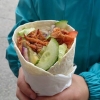 Pulledpork wrap kan även fås med strips och dricka till.. Ett wrapmål! :-)