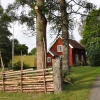 Huset mitt emot kyrkogården är nu hembygdsgård