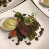 Varmrätten på Oti Gård den 11 feb 2015 Helstekt hjortfilé blomkålspuré med tryffel sparris skogssvamp steklök rödvinsreduktion toppas med anklever mousse