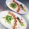 Tonight's dish: Seared sea scallops with braised fennel & leeks, served with asparagus and lemon yogurt. Join us on the 12th floor! #kitchenandtable