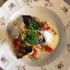 Dagens lunch:
Grillad makrill m. Tomatsalsa och vitvinssås