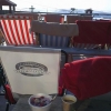 Frukost ute i stekande sol. Kom upp till oss och bättra på brännan och drick en svalkande