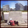 Bild från Gröniningen av @sid_zogeas - happy today because even if it isn't beach weather we found a cool beach chair to relax on at the seaside #izac #polarbear #zogeas #sid #pgmonkey #100happydays #happyday70