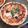 Bild från Strandhotellet av @annamartensson_photo - First day of feeling 'fairly' good after a 2nd flu this summer...wood oven baked pizza with chèvre, figs and honey! #yummy #strandhotellet #mellbystrand #summer #sweden #food #pizza #home