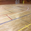 Nu är färgen på linjerna i stora hallen påbättrade och golvet är lackat. Vi är också mycket stolta över våra nya linjer för Roller Derby./Cilla