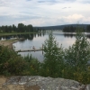 Utsikt uppifrån picknickborden. 